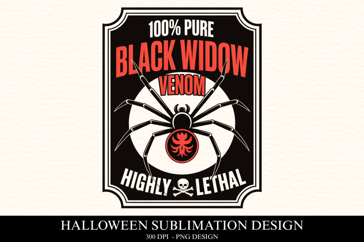 Black widow Venom Highly lethal Clipart PNG | Spooky Season