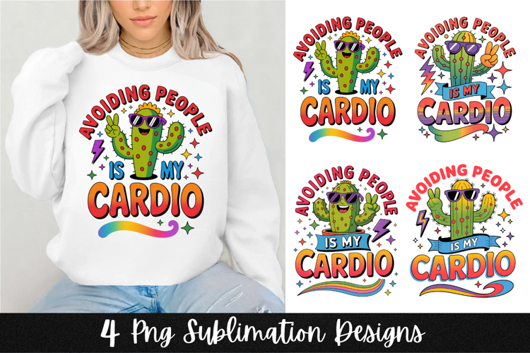 4 Funny Retro Cardio Adult humor Sarcastic PNG Sublimat