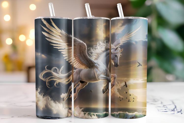 Flying Horse Tumbler Wrap | Sublimation | Tumblers