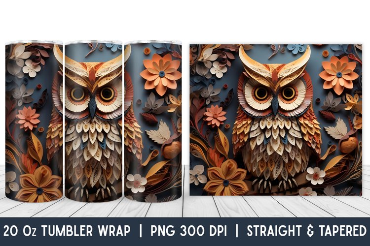 Owl Tumbler Wrap | Skinny Tumbler Wrap | PNG | Sublimation