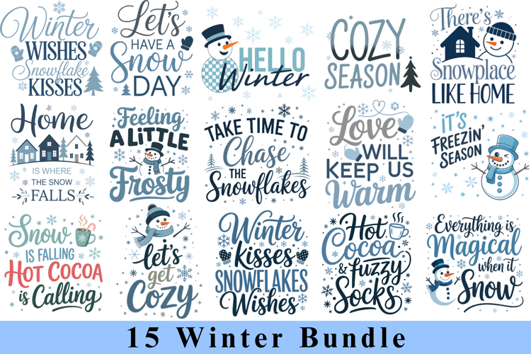 Winter Day Svg Bundle , Winter Designs