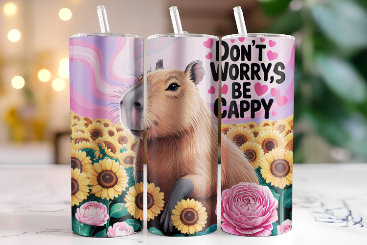 Don't worry be cappy Tumbler Wrap | Sublimation | Tumbler