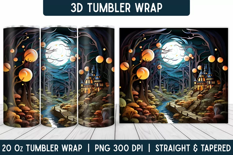 3D Flower Tumbler Wrap | Flower Tumbler | Sublimation PNG