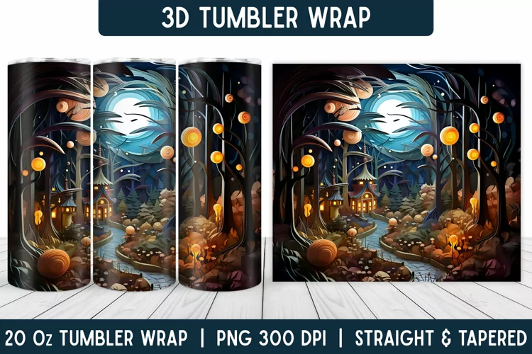 3D Tumbler Wrap | Flower Tumbler | Sublimation PNG