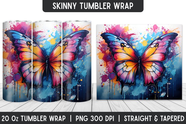 Watercolor Tumbler Wrap | 3D Sublimation | Skinny Tumbler