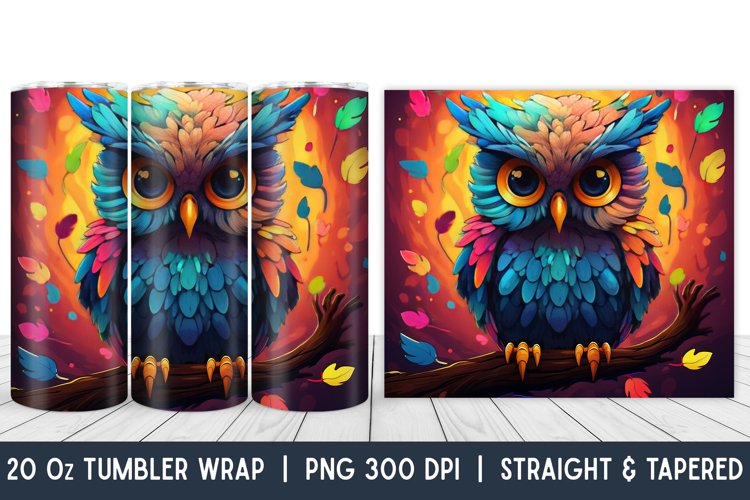 Owl Tumbler Wrap | Skinny Tumbler Wrap | PNG | Sublimation