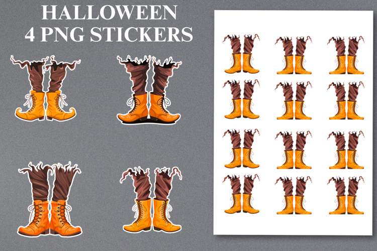 Halloween boots Stickers Png | Printable