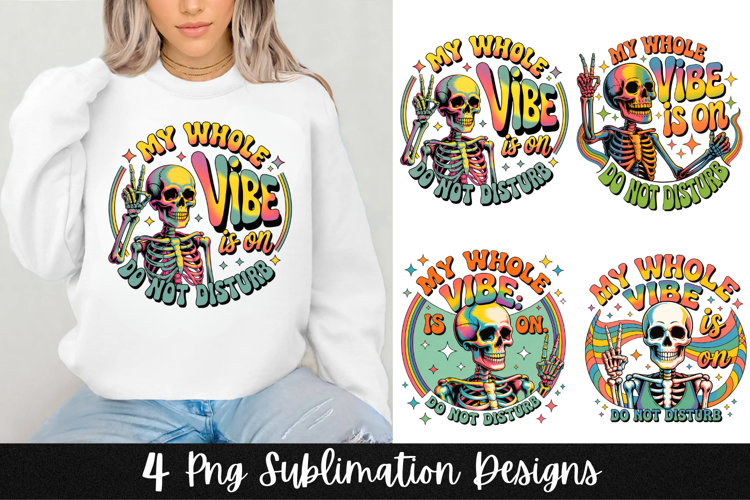 4 Funny Retro Skeletons Sarcastic PNG Sublimation