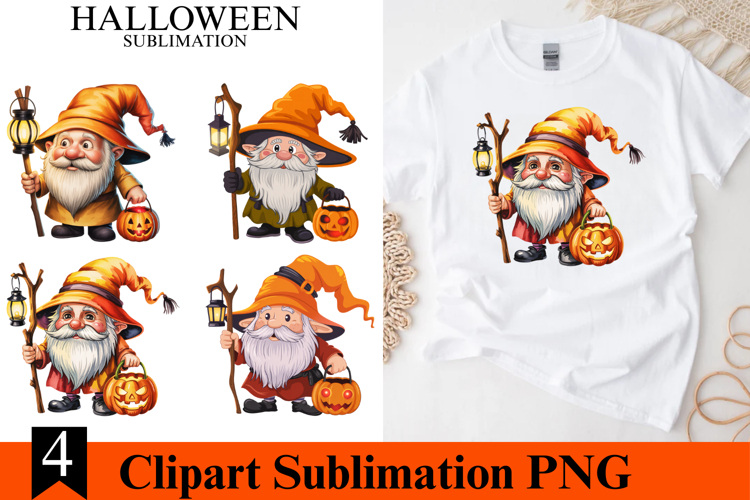 4 Halloween Gnomes Clipart PNG | Spooky Season Png