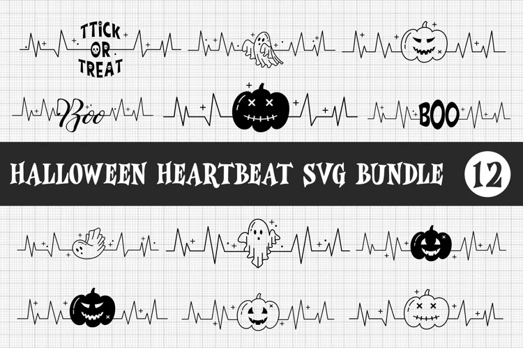 Halloween svg bundle|Halloween heartbeat svg