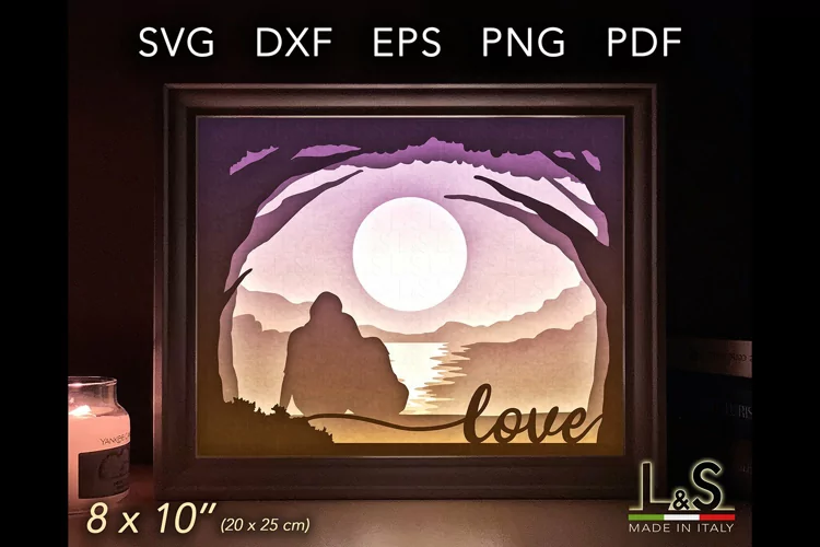 Valentine Shadow Box | Lesbian Couple Light Box Template