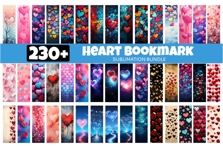 Heart Bookmark Sublimation PNG Bundle