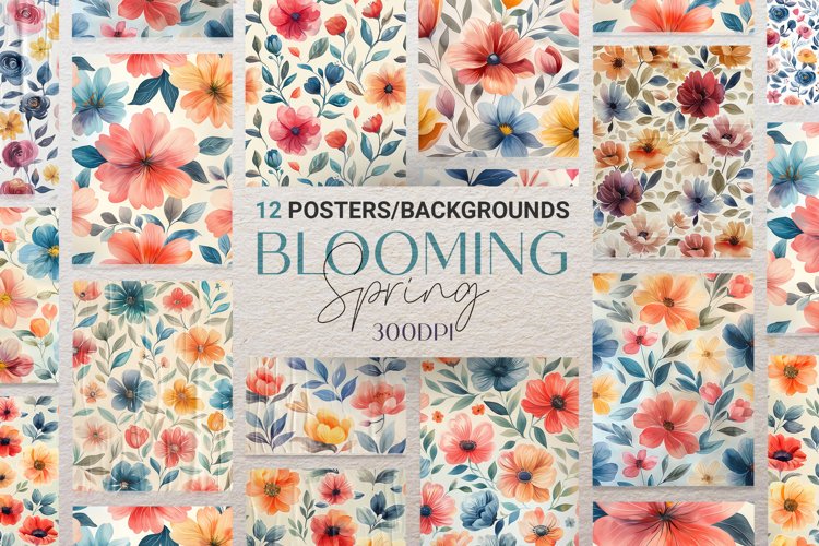 Blooming Spring 12 Digital Papers/Posters