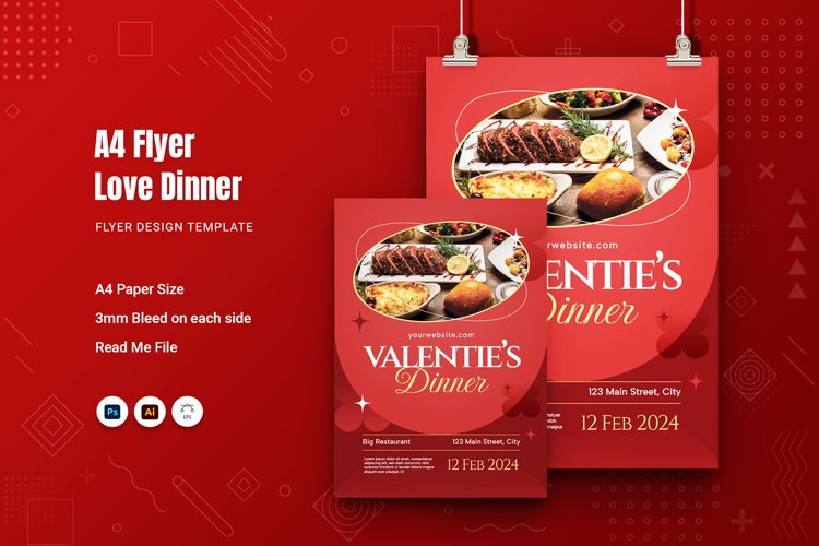 Love Dinner Flyer example image 1