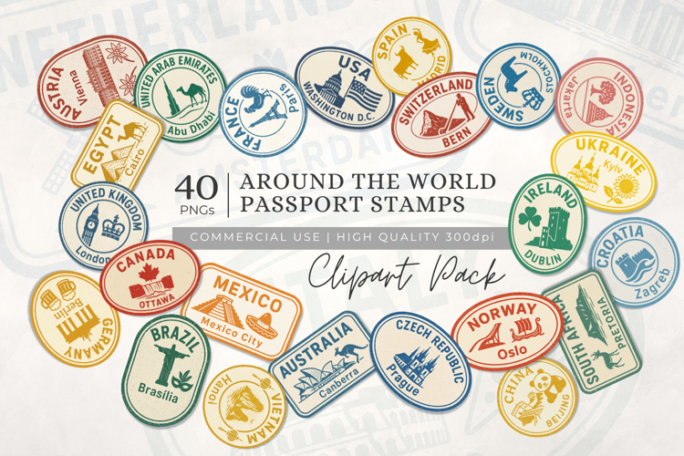 Passport Stamp Clipart PNG Travel Destinations Clip Art
