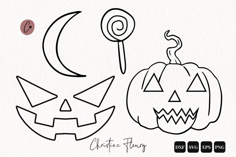 Halloween Outline SVG PNG DXF EPS example image 1