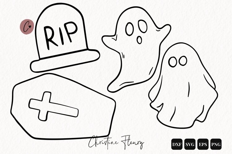 Halloween Outline SVG PNG DXF EPS example image 1