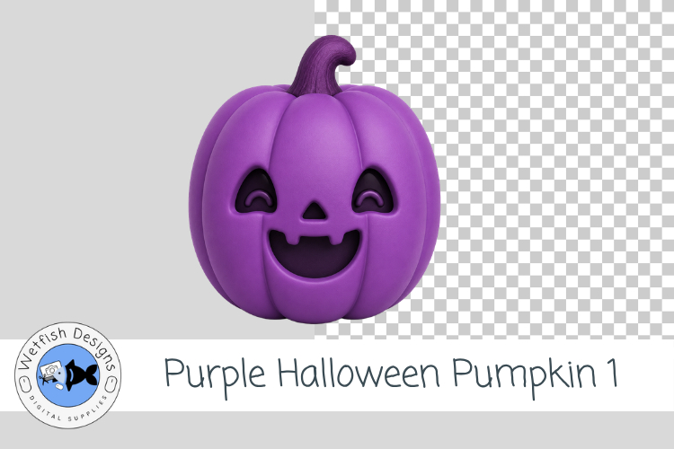 Purple Halloween Pumpkin 1 PNG Cute Halloween Clipart