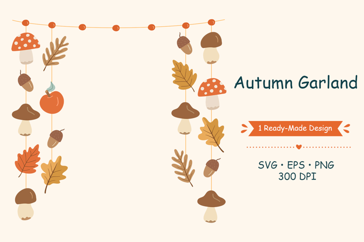 Autumn Garland Frame PNG and Vector Files