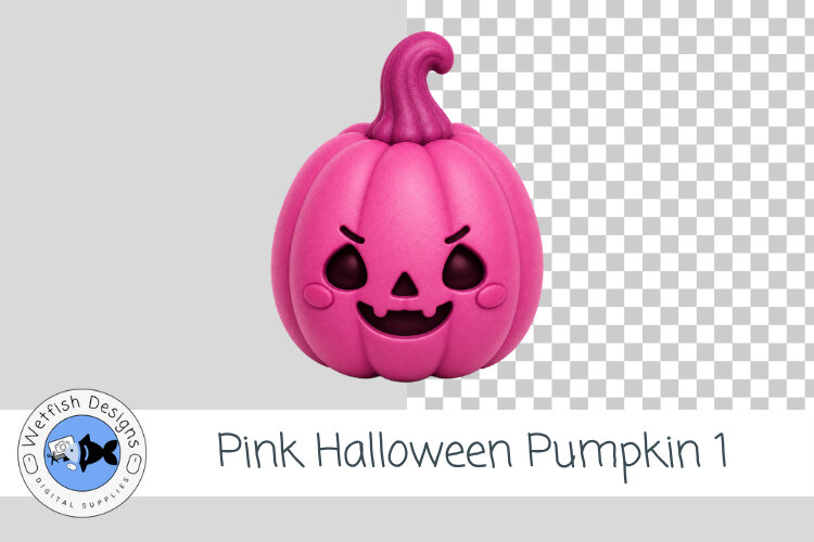 Pink Halloween Pumpkin 1 PNG Cute Halloween Clipart example image 1