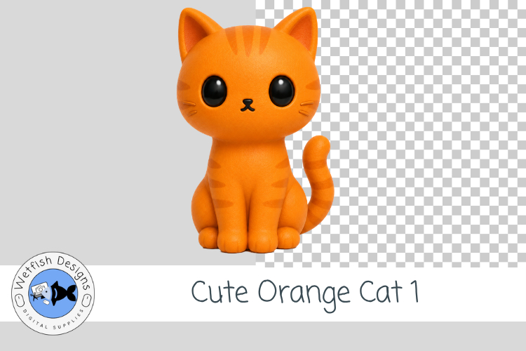 Orange Cat Clipart Cute Tabby Kitty PNG