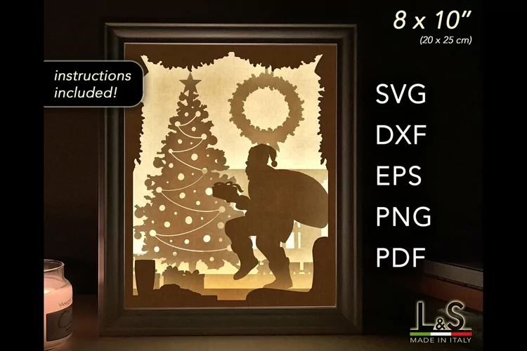 Santa Shadow Box Template | Christmas Light Box