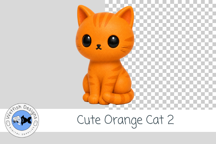 Orange Cat 2 Clipart Cute Tabby Kitty PNG