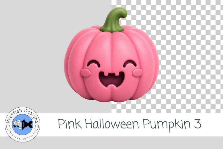 Pink Halloween Pumpkin 3 PNG Cute Halloween Clipart