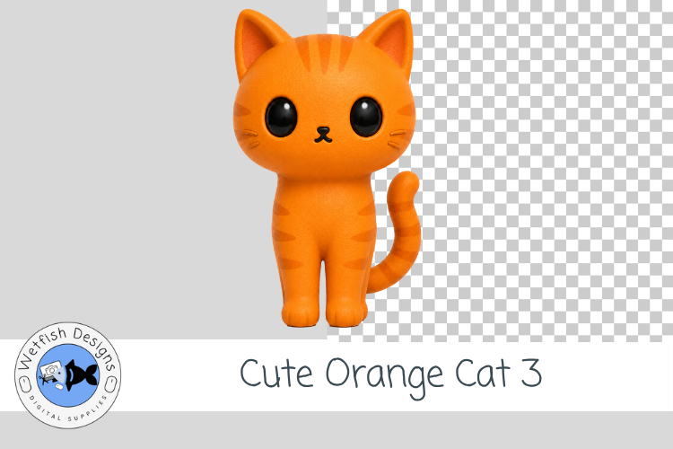 Orange Cat 3 Clipart Cute Tabby Kitty PNG