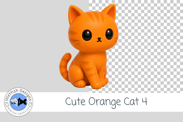 Orange Cat 4 Clipart Cute Tabby Kitty PNG