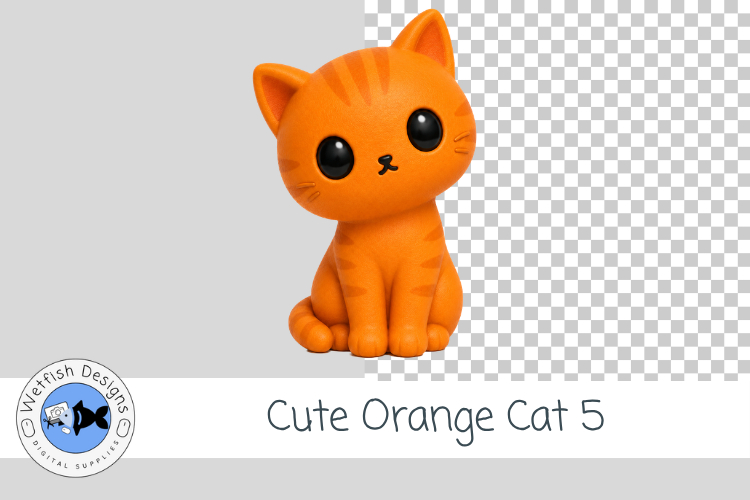 Orange Cat 5 Clipart Cute Tabby Kitty PNG