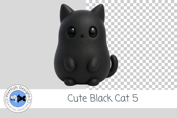 Cute Black Cat PNG Clipart 5