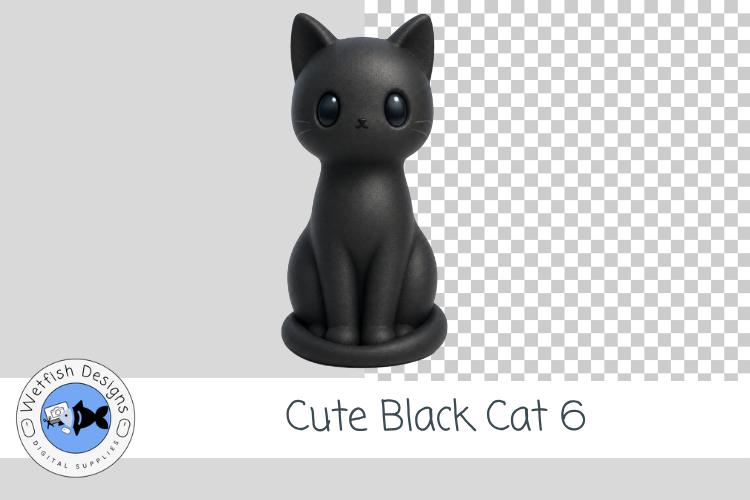 Cute Black Cat PNG Clipart 6