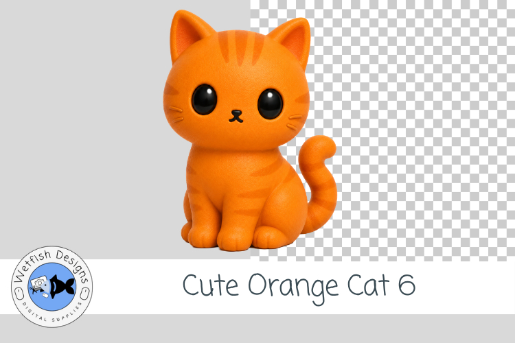 Orange Cat 6 Clipart Cute Tabby Kitty PNG