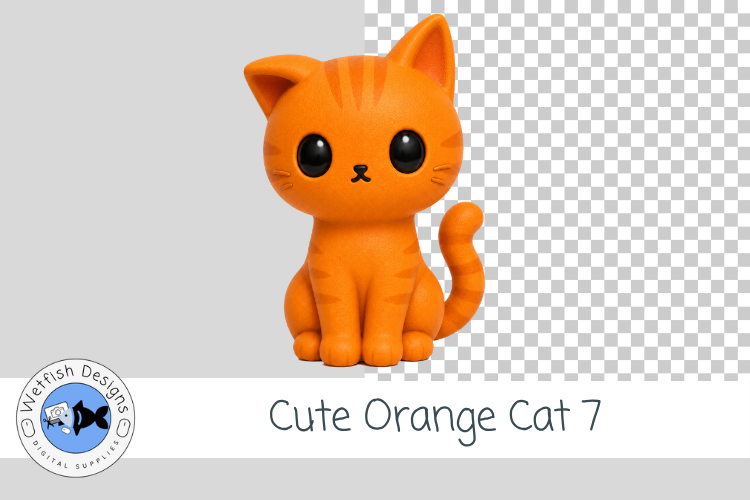 Orange Cat 7 Clipart Cute Tabby Kitty PNG