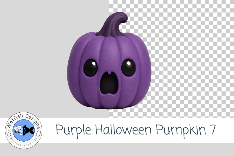 Purple Halloween Pumpkin 7 PNG Cute Halloween Clipart