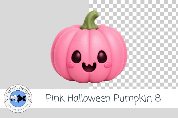 Pink Halloween Pumpkin 8 PNG Cute Halloween Clipart