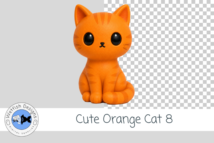 Orange Cat 8 Clipart Cute Tabby Kitty PNG