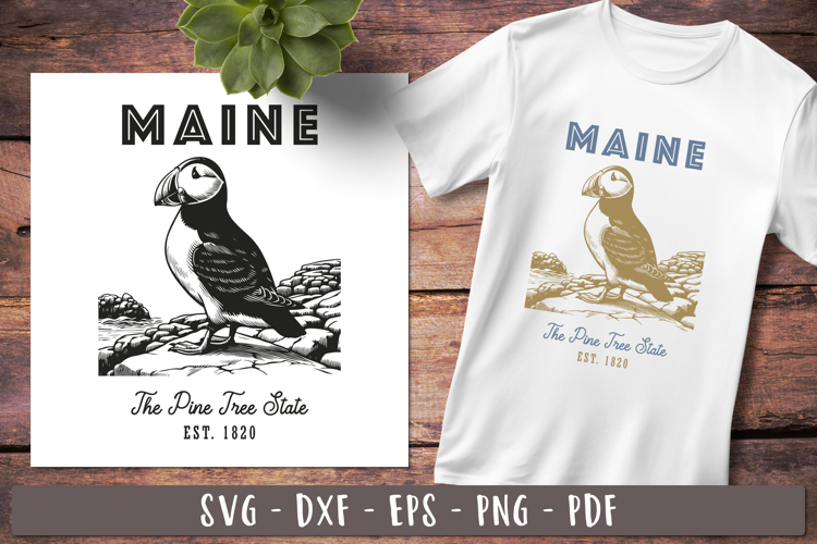 Maine svg | Vintage United states design