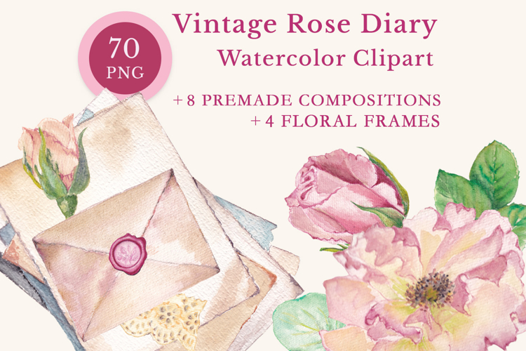  Vintage Rose Clipart Image 2