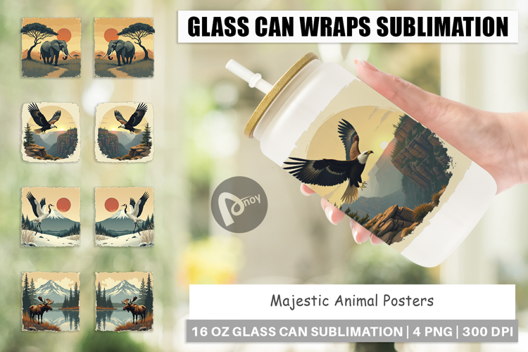 Glass Can Majestic Animal Posters