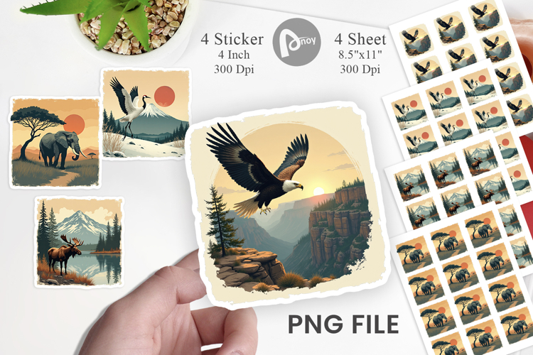 Majestic Animal Posters Sticker