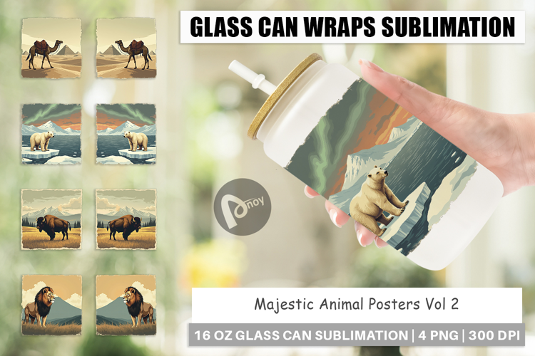 Glass Can Majestic Animal Posters