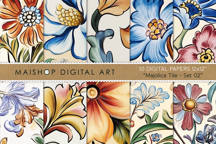 Antique Italian Majolica Floral Patterns