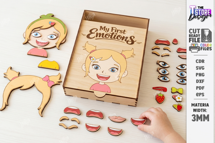 Make a Face Puzzle Laser Cut | My First Emotions | Wooden Pu