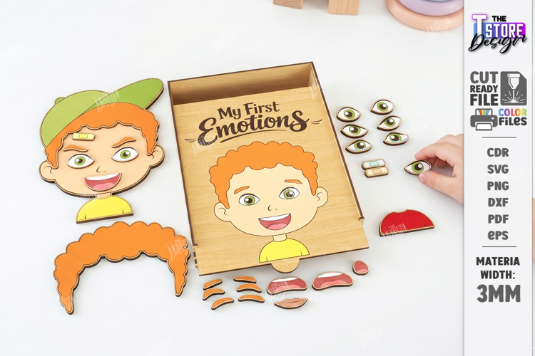 Make a Face Puzzle Laser Cut | My First Emotions |Kids Laser