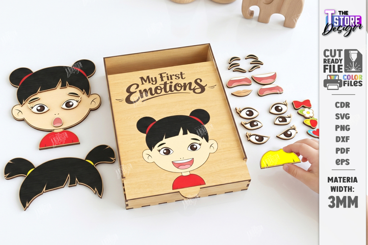 Make a Face Puzzle Laser Cut | My First Emotions | Wooden Pu