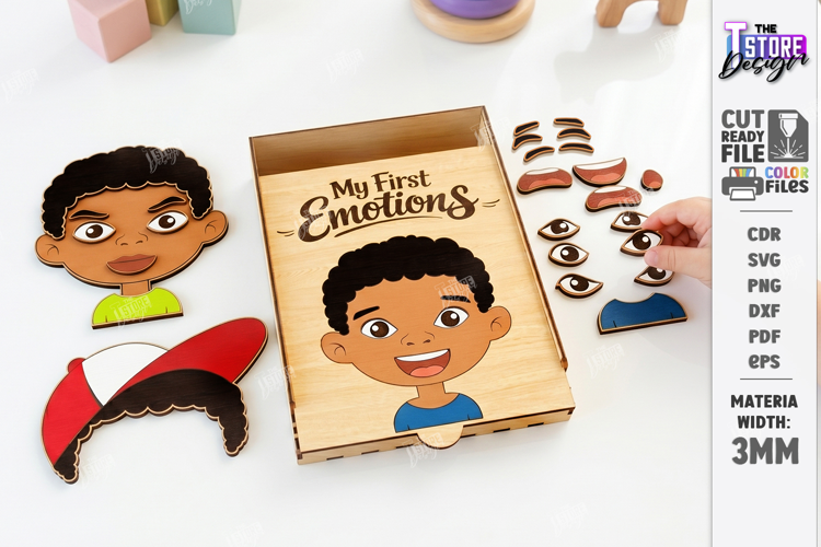 Make a Face Puzzle Laser Cut | My First Emotions |Kids Laser