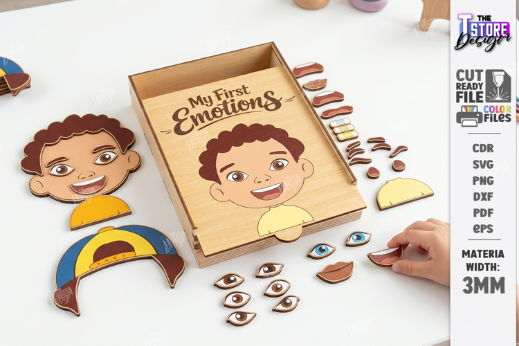 Make a Face Puzzle Laser Cut | My First Emotions |Kids Laser