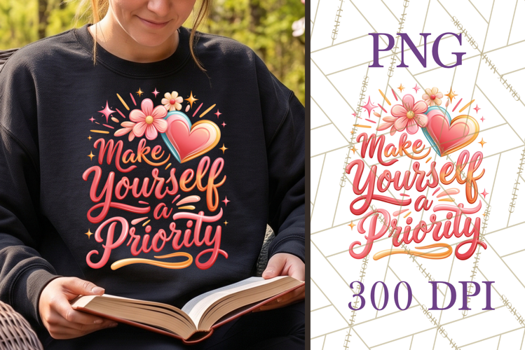 Make Yourself A Priority PNG Self Care Quote